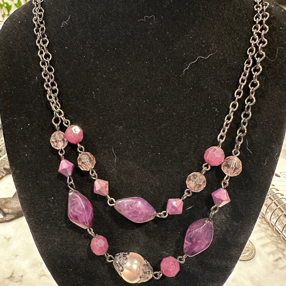 Elegant Purple Beaded Necklace